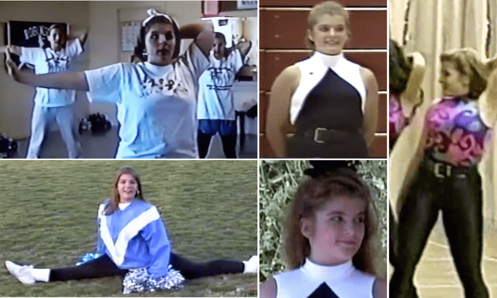 DivaDance founder Jami Stigliano in her early dance career, a photo collage from her high school drill team days